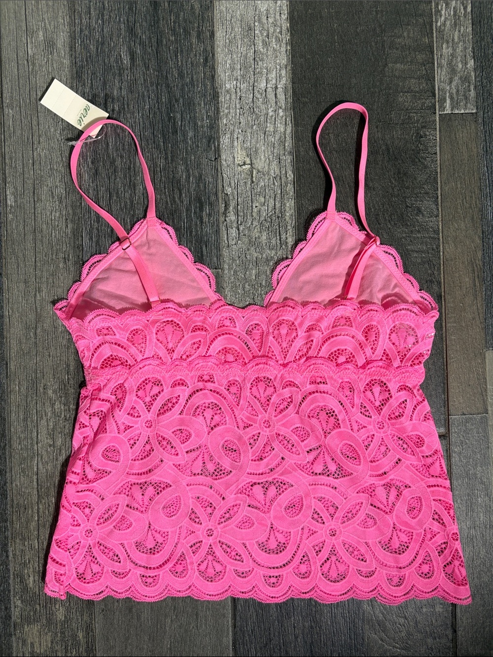 aerie Hot Pink Lace Camisole Bralette - Picture 3 of 4